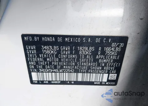 2020 Honda Fit Lx z USA, uszkodzony, nr VIN 3HGGK5H46LM722542